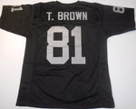 Tim Brown Unsigned Custom Black Stitched Football Jersey