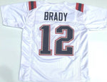 Tom Brady Unsigned Custom White Stitched Football Jersey