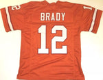 Tom Brady Unsigned Custom Pale Orange Stitched Football Jersey