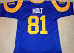 Torry Holt Unsigned Custom Blue Stitched Football Jersey