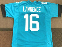 Trevor Lawrence Unsigned Custom Aqua Stitched Football Jersey