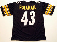 Troy Polamalu Unsigned Custom Black Stitched Football Jersey