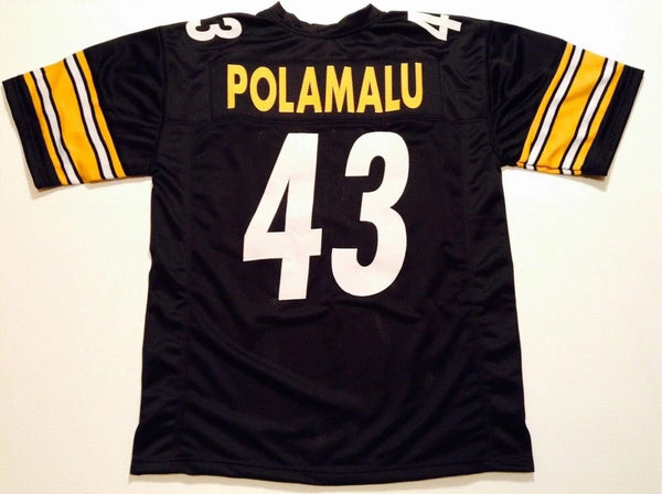 Troy Polamalu Unsigned Custom Black Stitched Football Jersey
