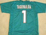 Tua Tagovailoa Unsigned Custom Green Stitched Football Jersey