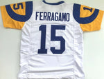 Vince Ferragamo Unsigned Custom White Stitched Football Jersey