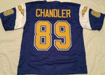 Wes Chandler Unsigned Custom Blue Stitched Football Jersey