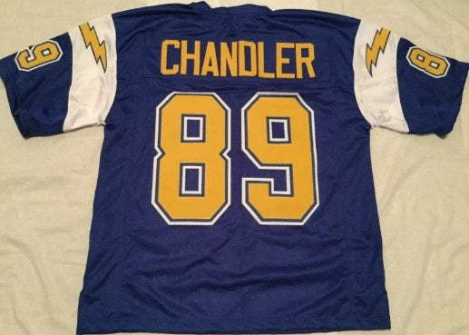 Wes Chandler Unsigned Custom Blue Stitched Football Jersey