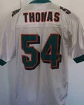 Zach Thomas Miami Dolphins Throwback Football Jersey (In-Stock-Closeout) Size Large / 44 Inch Chest.