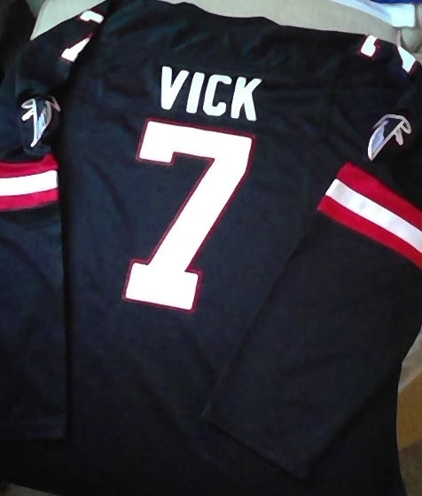 Michael Vick Atlanta Falcons Long Sleeve Football Jersey (In-Stock-Closeout) Size 3XL / 56 Inch Chest