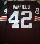 Paul Warfield Long Sleeve Cleveland Browns Throwback Football Jersey (In-Stock-Closeout) Size 2XL/52 Inch Chest