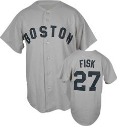Carlton Fisk Red Sox Throwback Road Jersey