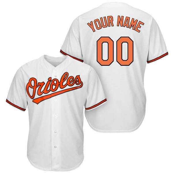 MLB Baltimore Orioles White Baseball Jersey Custom Name & Number