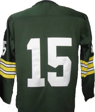 Green Bay Packers #15 Bart Starr Long Sleeve Throwback Collectible Jersey