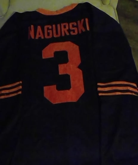 Bronko Nagurski Chicago Bears Long Sleeve Throwback Jersey (In-Stock-Closeout) Size 4XL/60 Inch Chest
