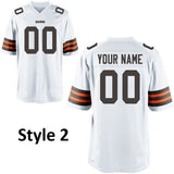 Cleveland Browns White Customizable Football Jersey