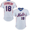 Men's New York Mets #18 Darryl Strawberry Authentic Grey Throwback