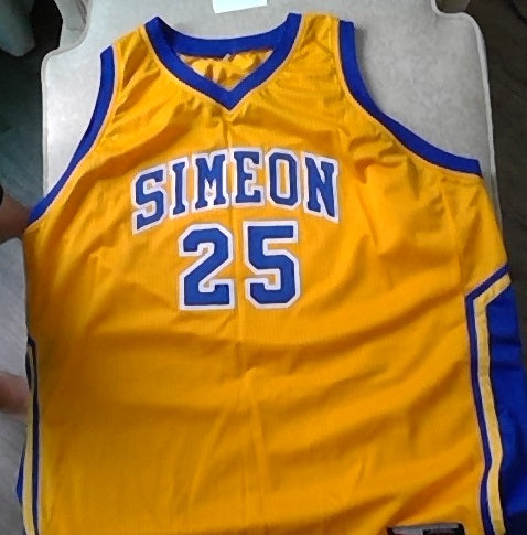 Headgear Classics Derrick Rose White Simeon HS Basketball Jersey