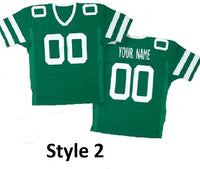 New York Jets Style Customizable Football Throwback Jersey