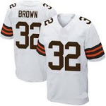Jim Brown Cleveland Browns White Football Jersey (In-Stock-Closeout) Size XXL/52 Inch Chest. This custom stitched jersey features a quality jersey with name and numbers etc. factory stitched on. Only 1 available. Ships within 24 hours.