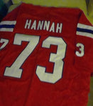 John Hannah New England Patriots Custom Jersey (In-Stock-Closeout) Size Medium/40 Inch Chest