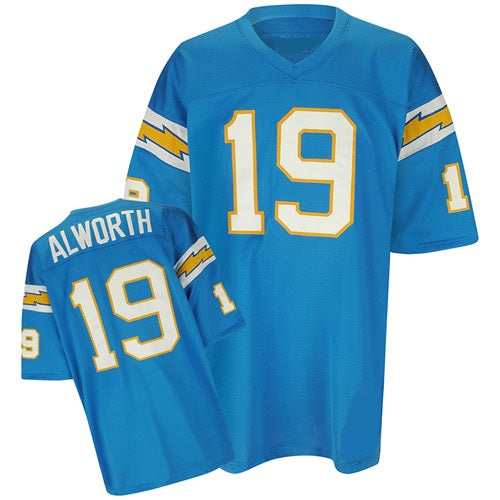 San Diego Chargers #19 Lance Alworth Light Blue Throwback Jersey