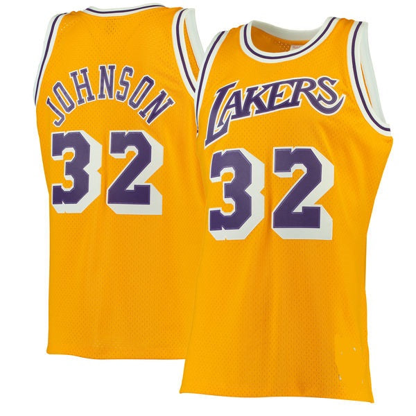 Magic Johnson Los Angeles Lakers Gold 1984-85 Throwback Jersey