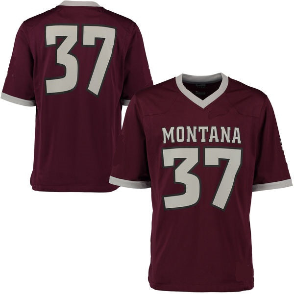 Men's Champion Gray Montana Grizzlies Football Jersey T-Shirt Size: Large