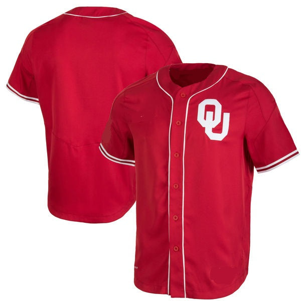 Oklahoma Sooners Customizable College Style Baseball Jersey