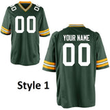 Green Bay Packers Style Customizable Football Jersey