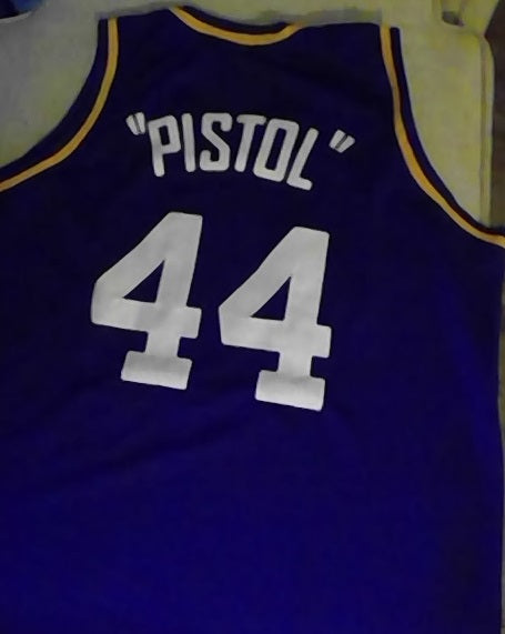 44 PETE MARAVICH NO/Utah Jazz NBA Guard Purple Throwback Jersey