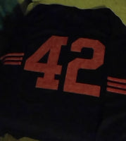 Sid Luckman Chicago Bears #42 Long Sleeve Throwback Jersey (In-Stock-Closeout) Size XXL/52 Inch Chest