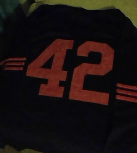 Sid Luckman Chicago Bears #42 Long Sleeve Throwback Jersey (In-Stock-Closeout) Size XXL/52 Inch Chest