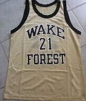 Custom Wake Forest Demon Deacons Jersey Black #21 Tim Duncan NCAA Basketball White