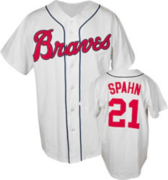 Warren Spahn Signed Authentic 1950's Milwaukee Braves Game Jersey With JSA  COA